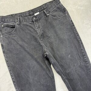 VTG Brittania Jeans Mens 42x30 Black Relaxed Straight Cotton‎ Denim Casual Pants